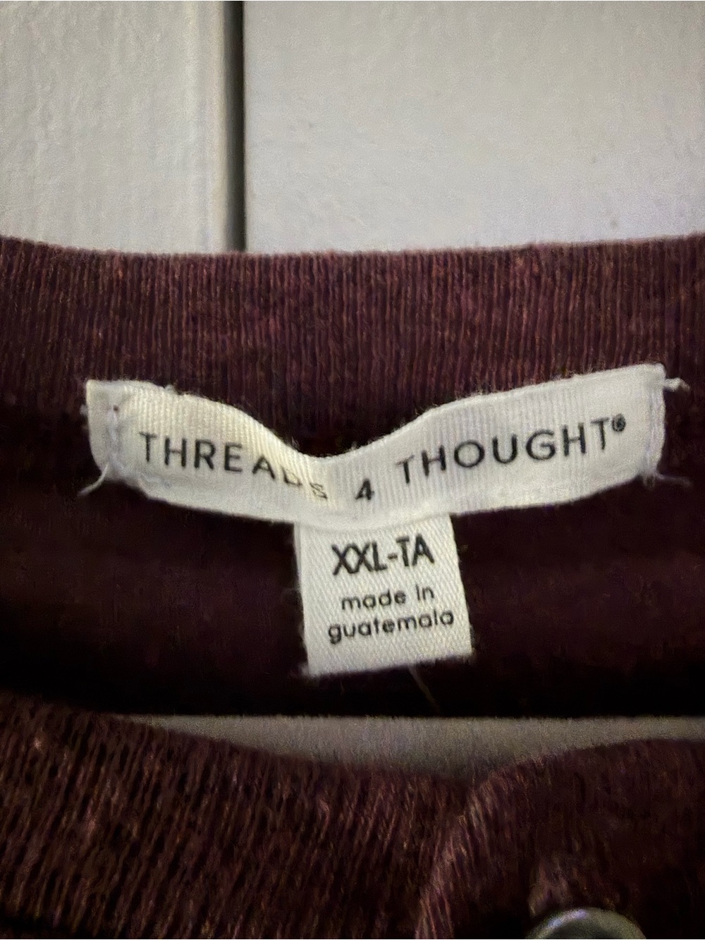 Threads 4 Thought Burgundy Henley Top - Picture 3 of 6